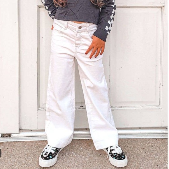 H&M Other - H&M 100% Cotton White Straight-Leg Jeans — High-Rise Casual Youth 14 Euro 152cm